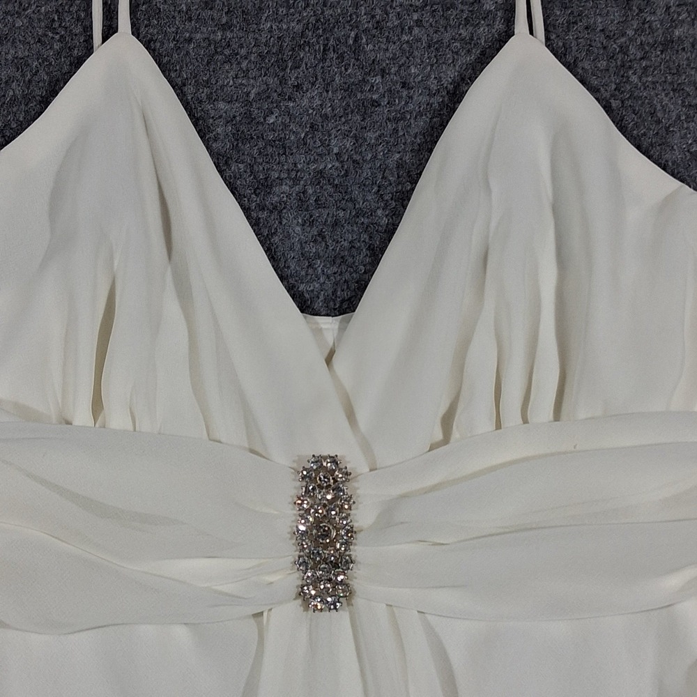 Vintage Celavie Beige Cocktail V Neck Dress Size Small Made in the US‎ - Picture 4 of 9
